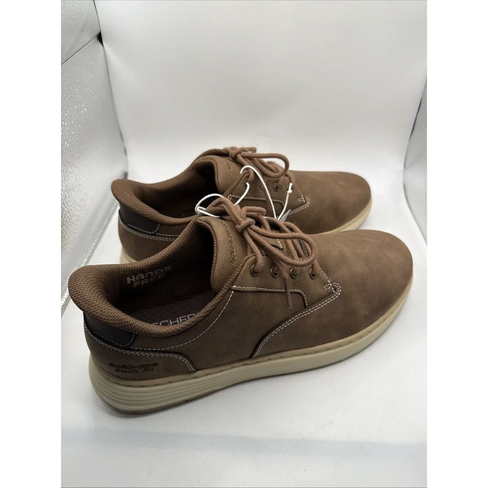 Skechers Swift Fit Shoes Hands-Free Mens Brown Relaxed Fit Memory Foam‎ Size 8.5